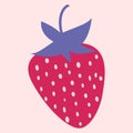 Strawberry. A bright berry. Valentine card. A series of postcards in boho style.