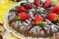 Strawberry browny cake