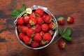 Strawberry in bucket Royalty Free Stock Photo