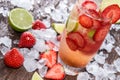 Strawberry Caipirinha with Crushed Ice Royalty Free Stock Photo