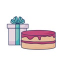 strawberry cake gift box birthday Royalty Free Stock Photo