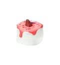 Strawberry cake with glazed cream isolated on white background with clipping path Royalty Free Stock Photo