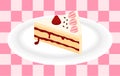 Strawberry cake on plate