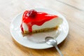 Strawberry cake with red fruit sauce Royalty Free Stock Photo