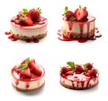 Strawberry Cheesecake, Cheesecake Pastry, Cream Cheese Dessert, Abstract Generative AI Illustration Royalty Free Stock Photo