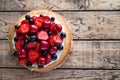 Strawberry cake traditional homemade sweet dessert bakery food Royalty Free Stock Photo