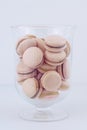 Strawberry & caramel chocolate macrons Royalty Free Stock Photo