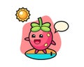 Strawberry cartoon do surfing