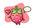 Strawberry cartoon kissing