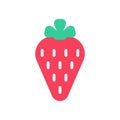 Strawberry cartoon style isolated. Berry on white bavkground. Vector illustration