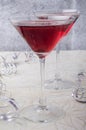 Strawberry champagne cocktail in a glass Royalty Free Stock Photo