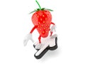 Strawberry character surfing on cursor