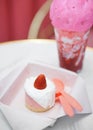 Strawberry Cheese Tart. All pink menu. Cafe hopping. Pink Cafe
