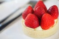 Strawberry cheese tart cake dessert sweet food Royalty Free Stock Photo