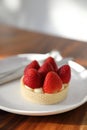 Strawberry cheese tart cake dessert sweet food Royalty Free Stock Photo