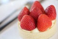 Strawberry cheese tart cake dessert sweet food Royalty Free Stock Photo