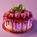 Strawberry Cheesecake, Cheesecake Pastry, Cream Cheese Dessert, Strawberry Cheese Cake Royalty Free Stock Photo