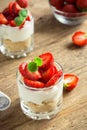 Strawberry cheesecake in glasses Royalty Free Stock Photo