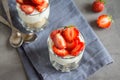 Strawberry cheesecake in glasses Royalty Free Stock Photo