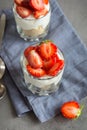 Strawberry cheesecake in glasses Royalty Free Stock Photo