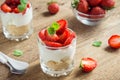 Strawberry cheesecake in glasses Royalty Free Stock Photo