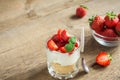 Strawberry cheesecake in glasses Royalty Free Stock Photo