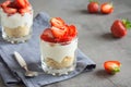 Strawberry cheesecake in glasses Royalty Free Stock Photo