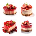 Strawberry Cheesecake, Cheesecake Pastry, Cream Cheese Dessert, Abstract Generative AI Illustration Royalty Free Stock Photo