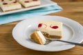 Strawberry cheesecake on a plate Royalty Free Stock Photo