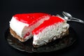 Strawberry cheesecake slices on a plate Royalty Free Stock Photo