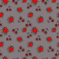 Strawberry, cherry, spray seamless pattern Royalty Free Stock Photo