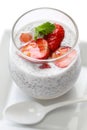 Strawberry chia seed pudding Royalty Free Stock Photo