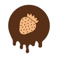 Strawberry in chocolate background. Vector illustration Royalty Free Stock Photo