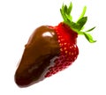 Strawberry with chocolate dipping isolated on white Royalty Free Stock Photo