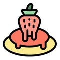 Strawberry chocolate fountain icon vector flat Royalty Free Stock Photo