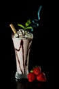 Strawberry chocolate milk shake Royalty Free Stock Photo