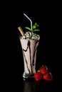 Strawberry chocolate milk shake Royalty Free Stock Photo