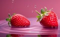 strawberry with chocolate and milk splash Royalty Free Stock Photo