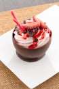 Strawberry and chocolate pastry mousse Royalty Free Stock Photo