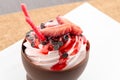 Strawberry and chocolate pastry mousse Royalty Free Stock Photo