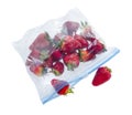 Strawberry in clear plastic bag