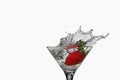 Strawberry cocktail drink with splash Royalty Free Stock Photo