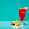 Strawberry cocktail with garnish. Studio shot