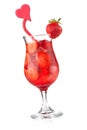 Strawberry cocktail with heart decor Royalty Free Stock Photo