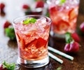 Strawberry cocktail with mint Royalty Free Stock Photo