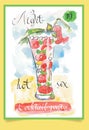 Strawberry cocktail - poster for party