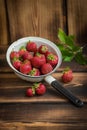 Strawberry in a colander Royalty Free Stock Photo