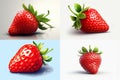 strawberry collection isolated on a white background. 3d illustration