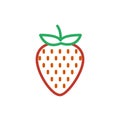 Strawberry color icon vector. Line symbol isolated. Trendy flat