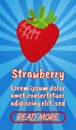 Strawberry concept banner, comics isometric style Royalty Free Stock Photo